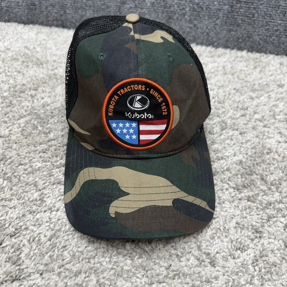 Kubota tractors snapback trucker hat cap camo men's adjustable